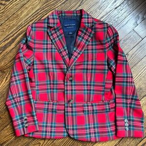 Janie & Jack The Tartan Blazer in Red, Size 7